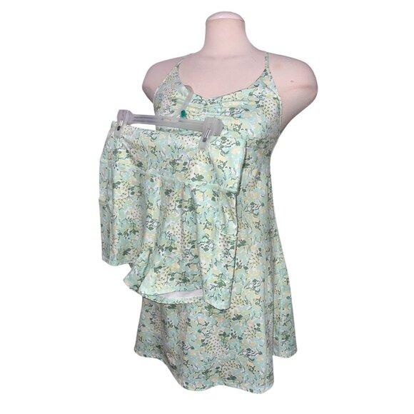 Halara Floral Print 2 Piece Backless Mini Casual Active Dress Sz Medium Womens B - Picture 9 of 14